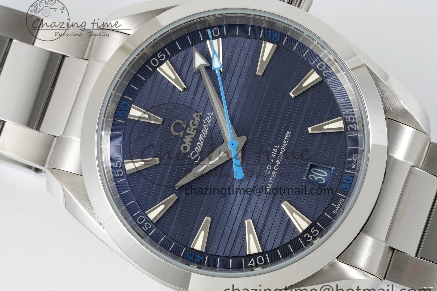 1220 FreshLook Aqua Terra 150M SS JQK 1:1 Best Edition Blue Dial Blue Hand on SS Bracelet A 7831